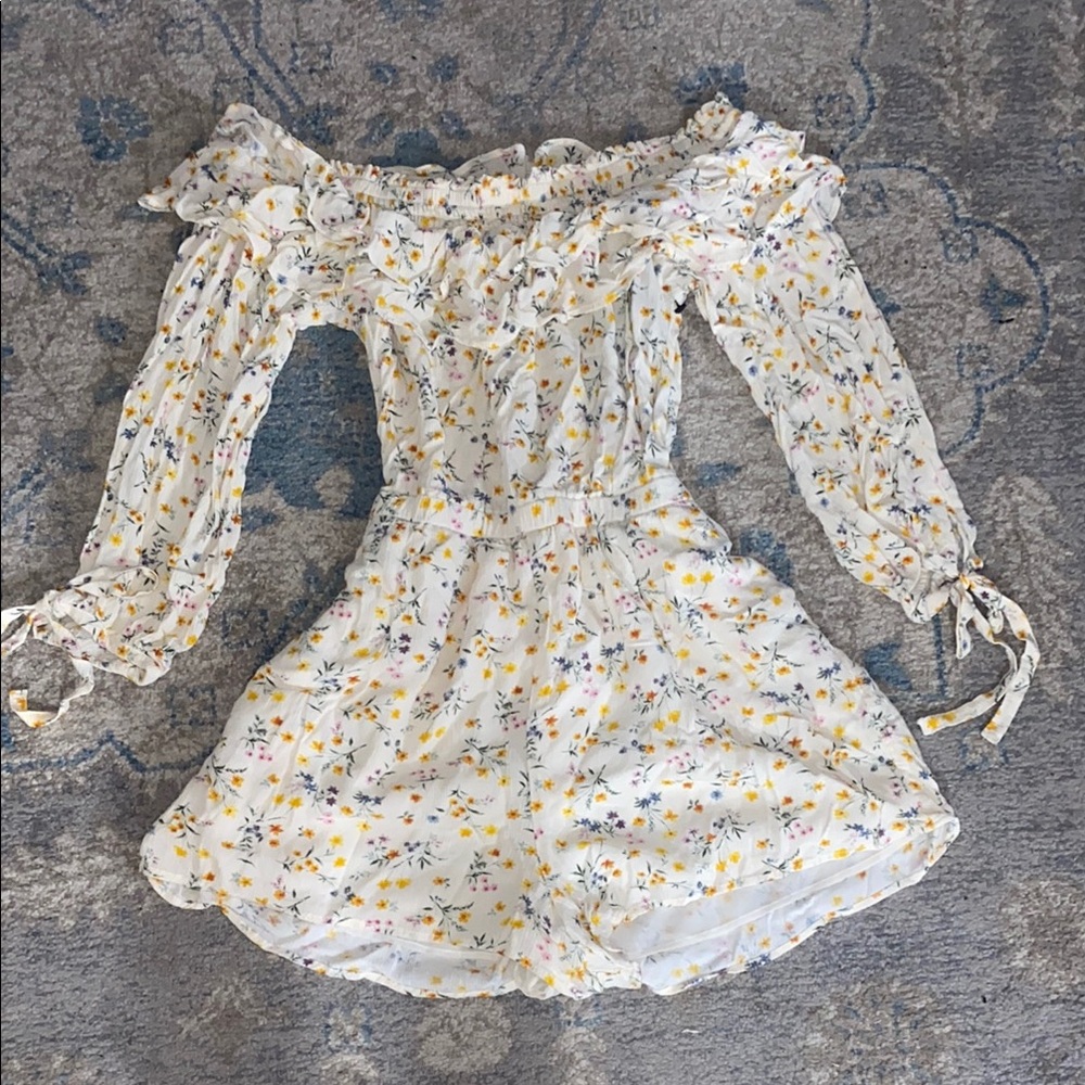 Floral Off-Shoulder Kids Dress